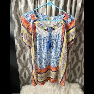 Anthropologie Fig & Flowers  floral print blouse